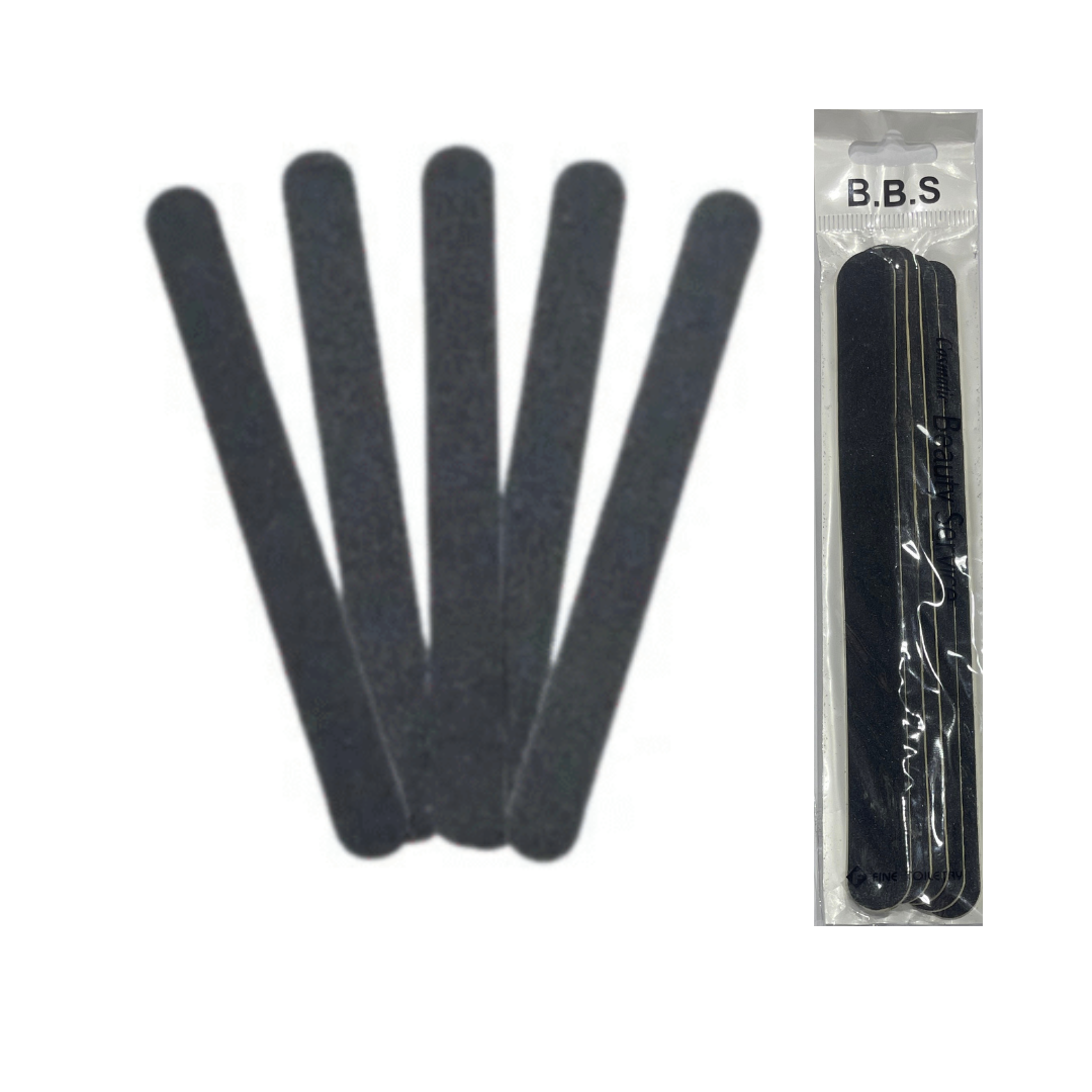 BBS – Double Sided Nail File Thin Black – 5pcs