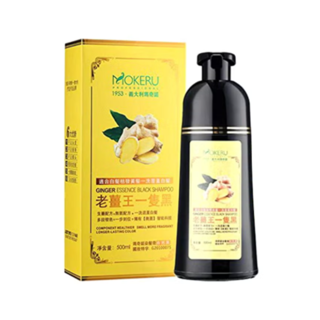 MOKERU – Natural Ginger Black Hair Dye Shampoo – 500ML