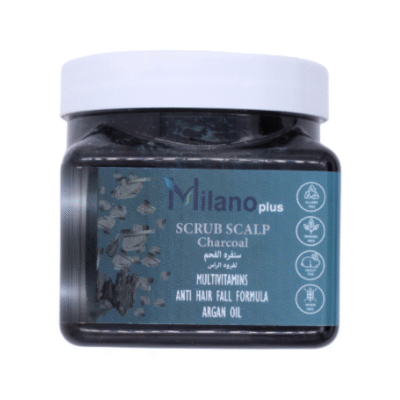 MILANO PLUSE - Charcoal Multivitamins Scrub Scalp Anti Hair Fall Formula Argan Oil - 400Ml