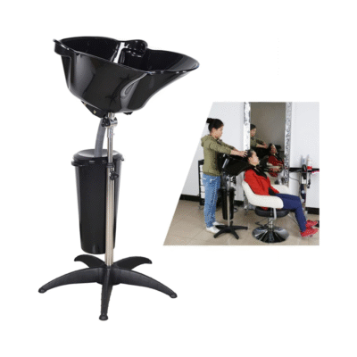 Hair Washing Sink, Portable Height Adjustable Salon Deep Shampoo Basin Sink Hair Washing Bowl with Drain Hose for Home Barber Shop Beauty Salon Spa Equipment (Style 2)