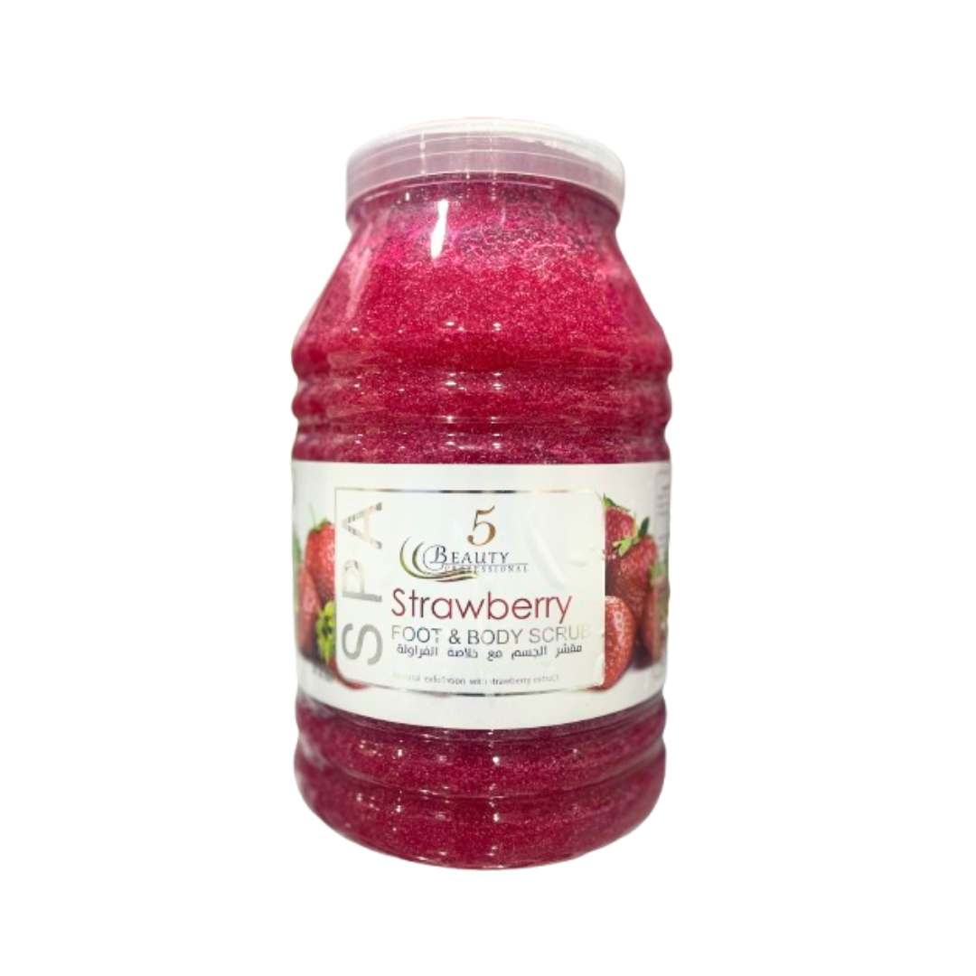 5 BEAUTY – Gel Exfoliating  Foot And Body Scrub – STRAWBERRY – 5 kg