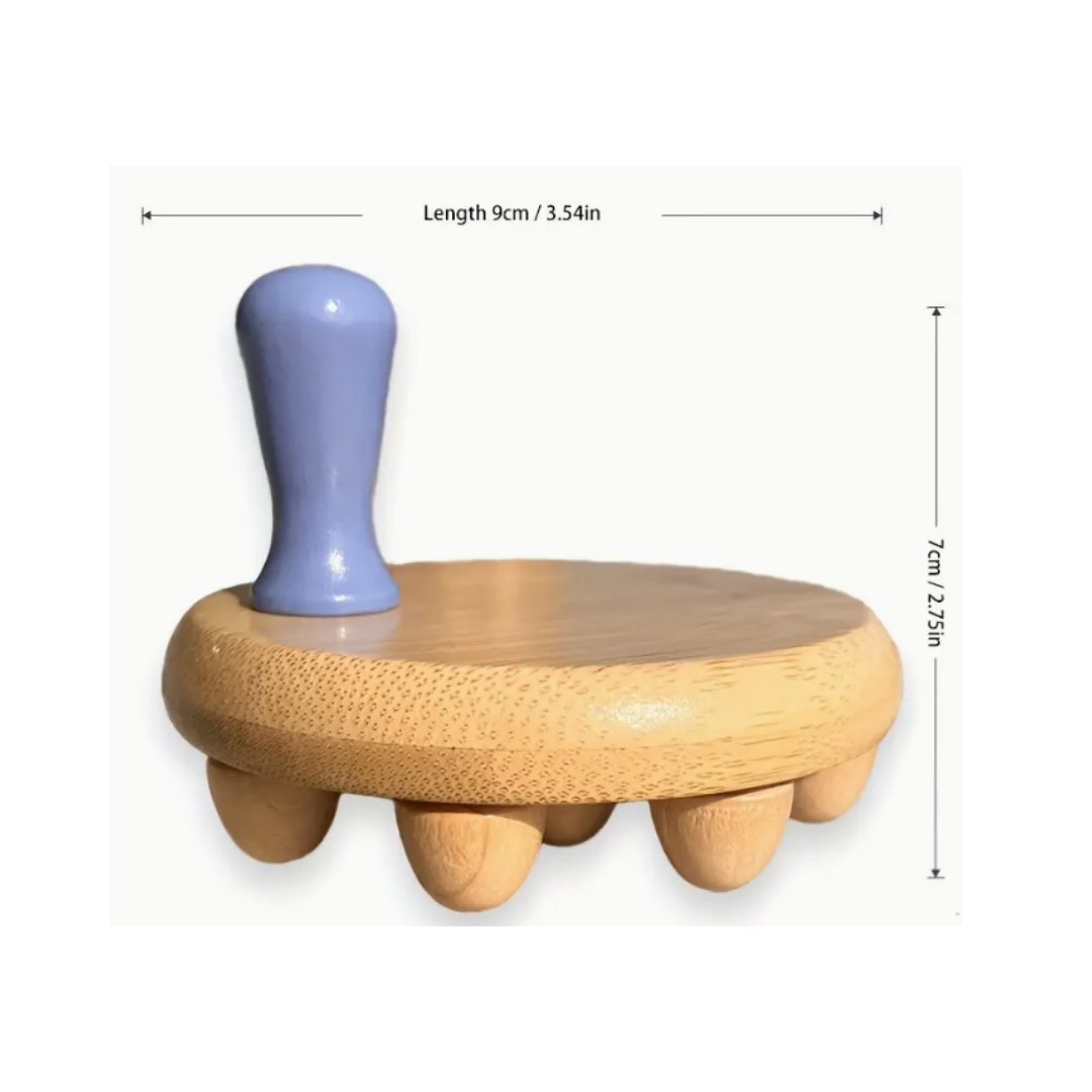 Wooden Carbonized Body Massager With 12 Beads Suitable For Waist/Abdomen/Legs/Hands/Back