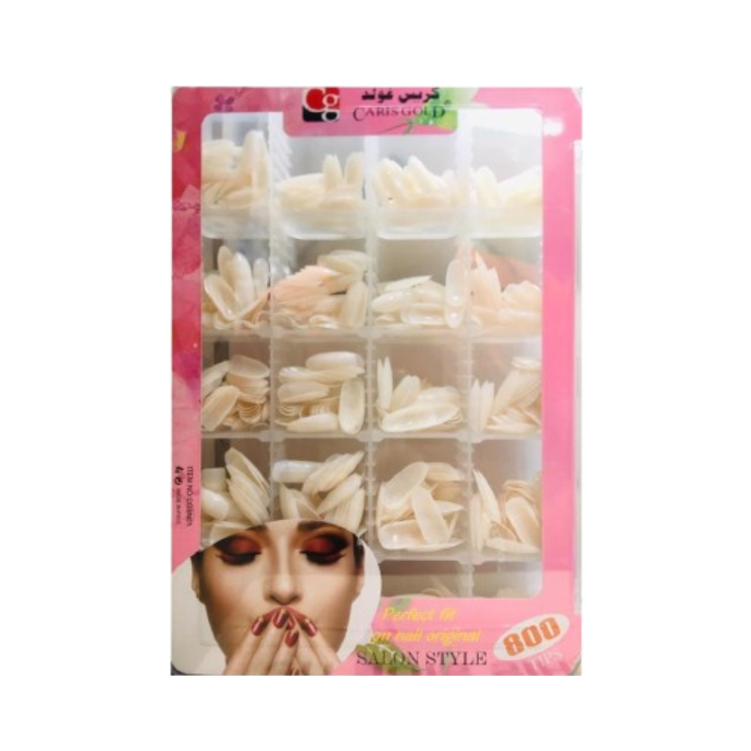 CARIS GOLD -Normal Nail Extension Clear – Almond – #15 – 800pcs