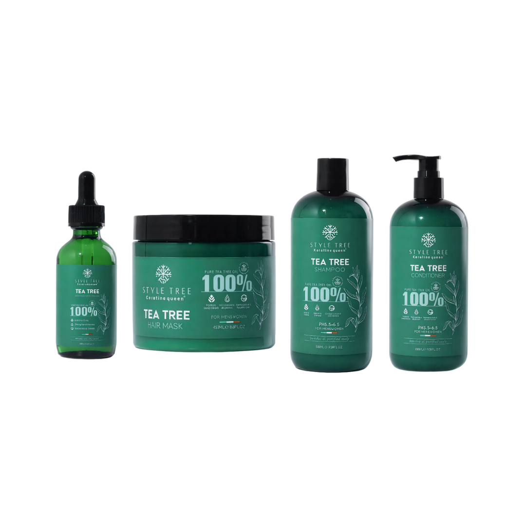 STYLE TREE – 100% Natural Organic RichTea Tree SHAMPOO, CONDITIONER, Hair MASK and SYRUM oil set