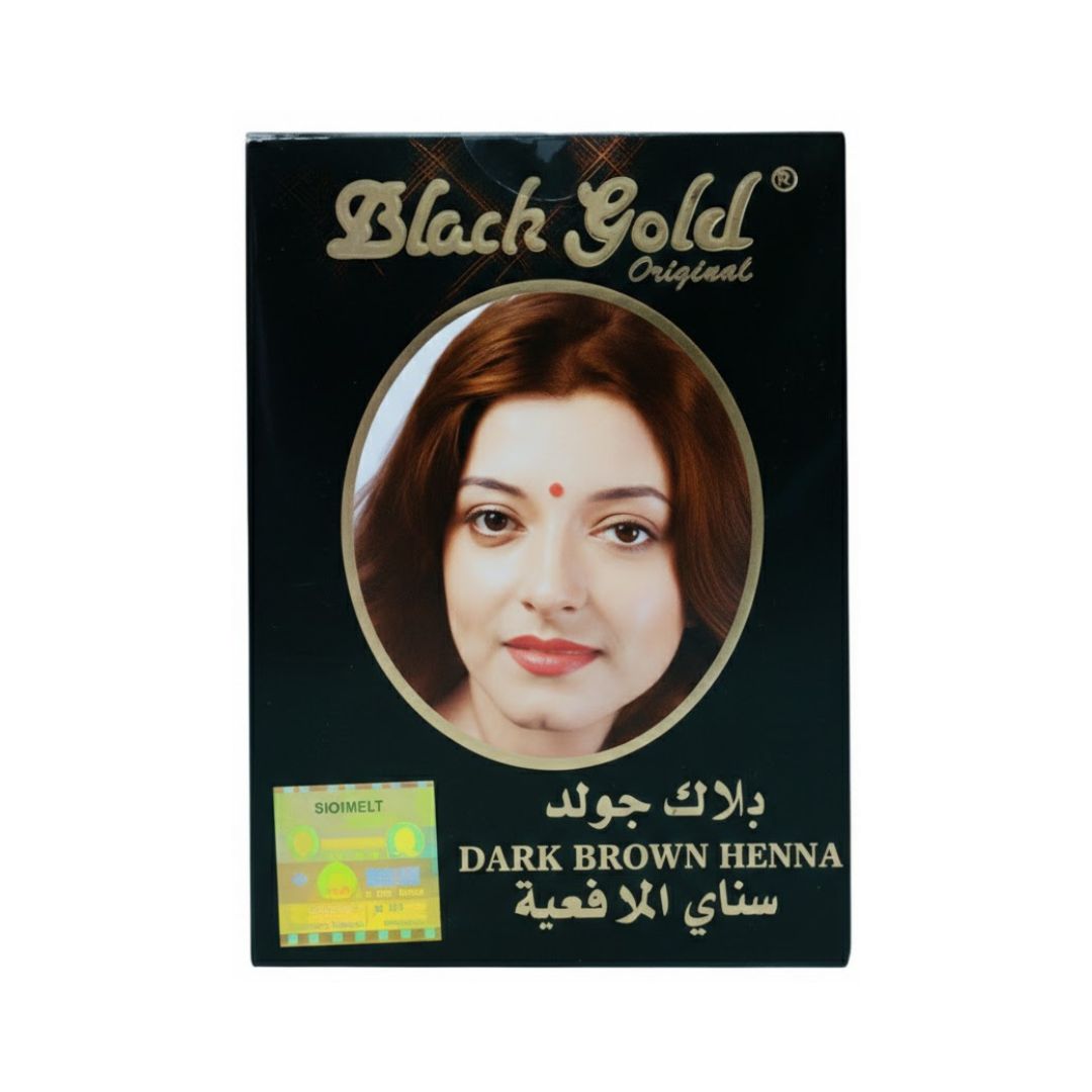 BLACK GOLD – Henna Dark Brown Hair Colour Pack of 6 Pouches – 10G