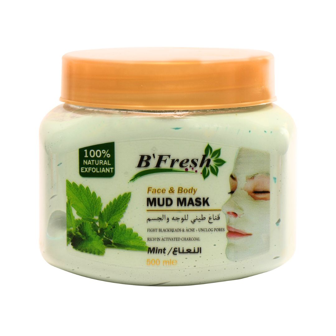 B’FRESH – Face And Body Mud Mask MINT – 500ML