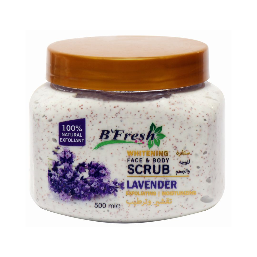 B’FRESH – Whitening Face & Body LAVENDER Scrub – 500ML